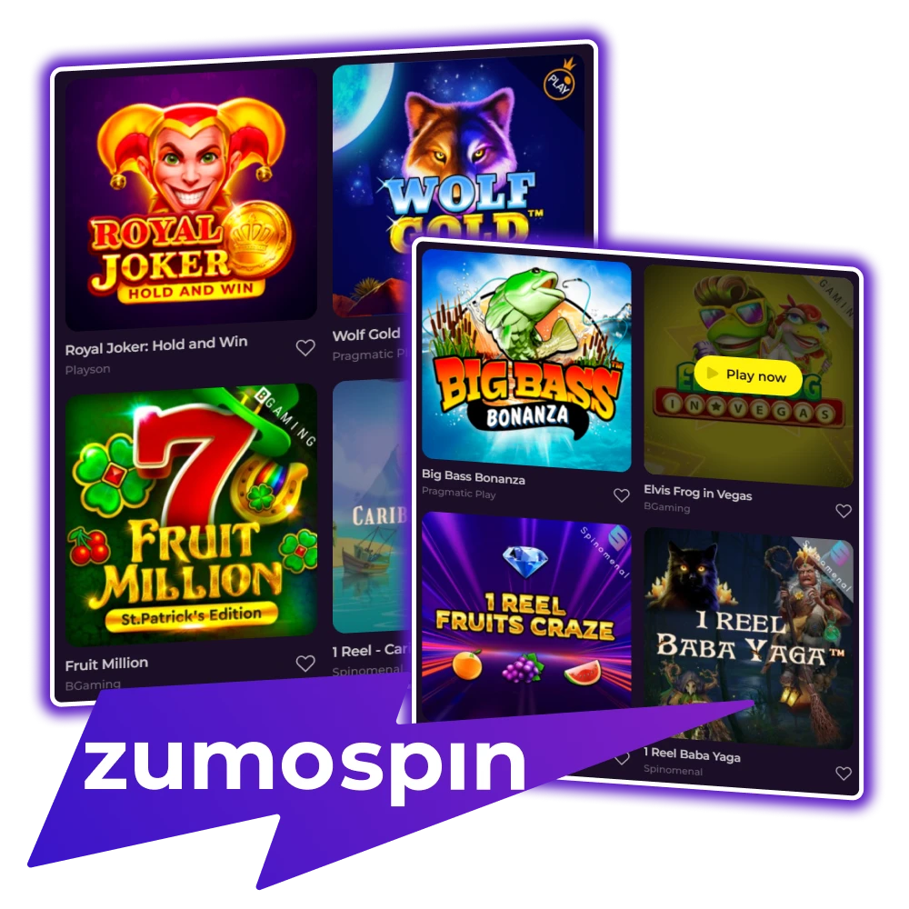 Kies een gokkast om te spelen bij Zumospin Casino.